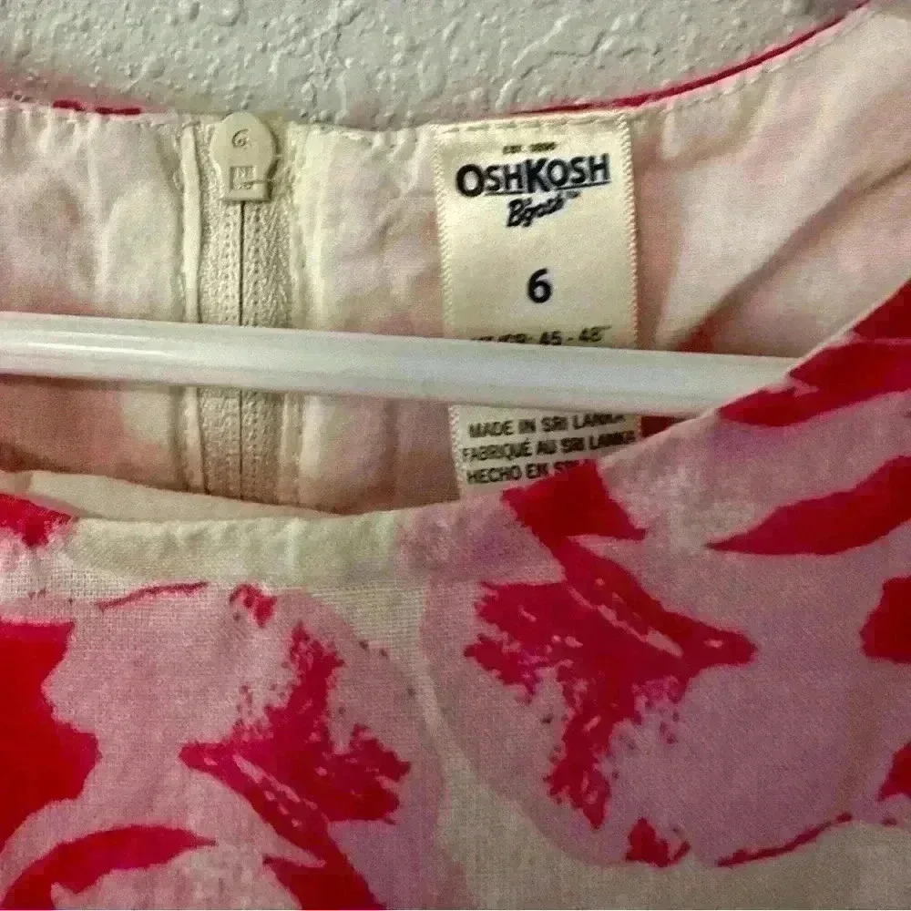 OshKosh B’gosh Vibrant Pink Floral Dress size 6